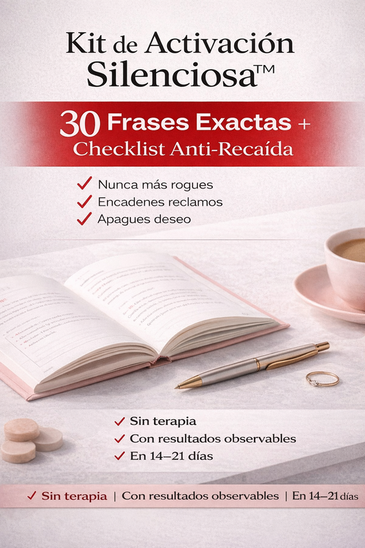 Kit de Activación Silenciosa™ 30 Frases Exactas + Protocolo Anti-Recaída + Playlist de Activación Íntima en Spotify